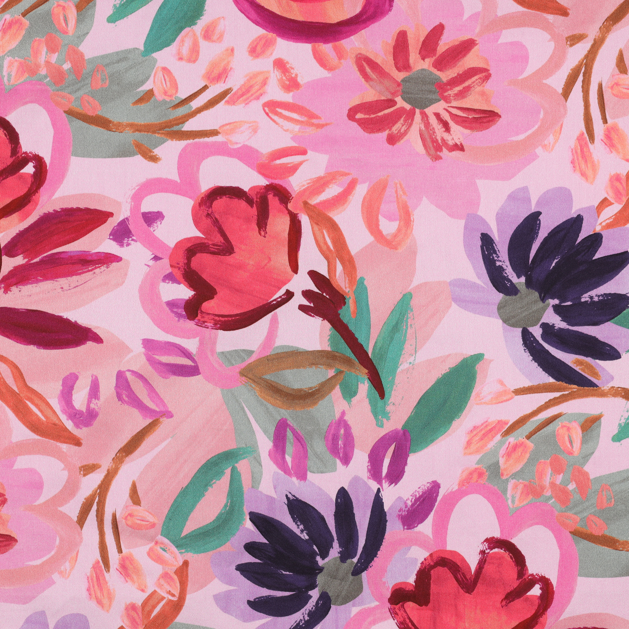 Cotton Satin Digital Flowers - Light pink