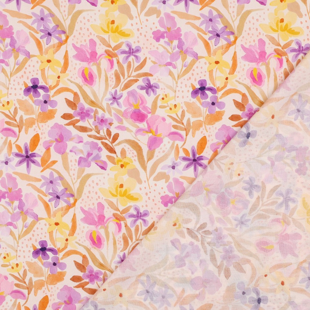 Lenzing™ Ecovero™ Digital Flowers - Peach - Image 4