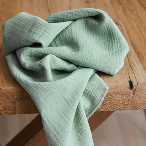 Organic Crinkle Gauze - Mint
